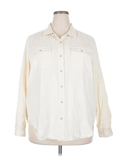 Pre-owned Old Navy Long Sleeve Button Down Shirt In Ivory