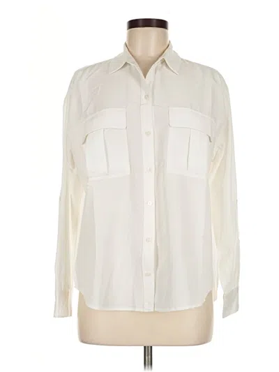 Pre-owned Old Navy Long Sleeve Button Down Shirt In Ivory