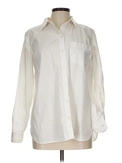Pre-owned Old Navy Long Sleeve Button Down Shirt In Ivory