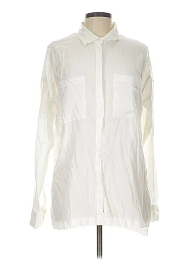 Pre-owned Old Navy Long Sleeve Button Down Shirt In Ivory