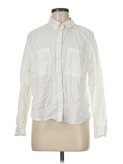 Pre-owned Old Navy Long Sleeve Button Down Shirt In Ivory