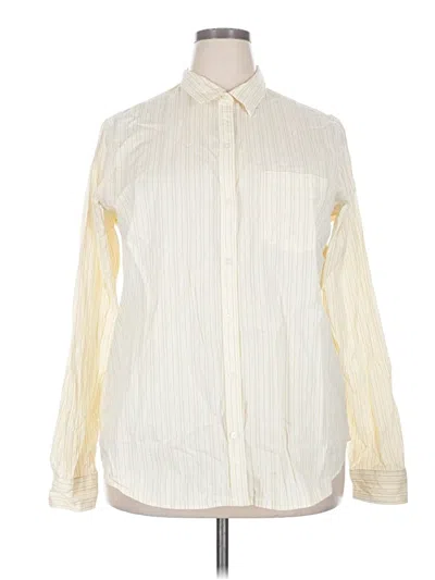 Pre-owned Old Navy Long Sleeve Button Down Shirt In Ivory