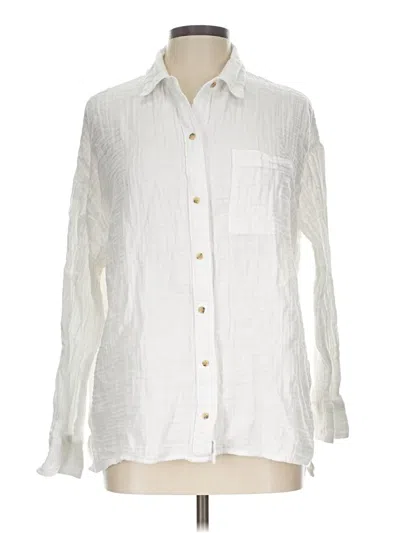 Pre-owned Old Navy Long Sleeve Button Down Shirt In Ivory