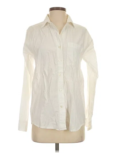Pre-owned Old Navy Long Sleeve Button Down Shirt In Ivory