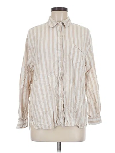 Pre-owned Old Navy Long Sleeve Button Down Shirt In Ivory