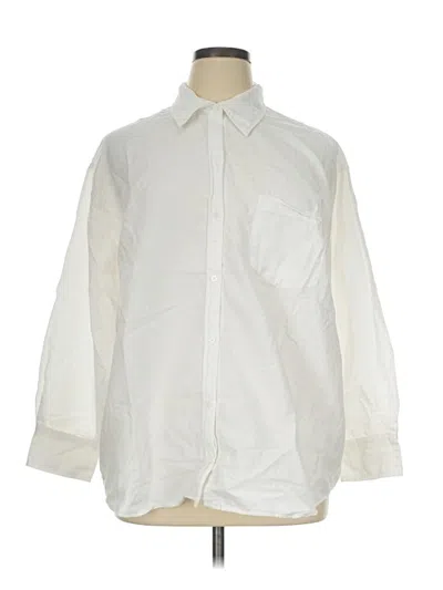Pre-owned Old Navy Long Sleeve Button Down Shirt In Ivory