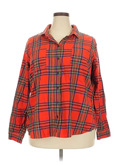 Pre-owned Old Navy Long Sleeve Button Down Shirt In Orange