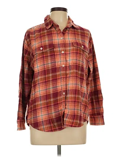 Pre-owned Old Navy Long Sleeve Button Down Shirt In Orange