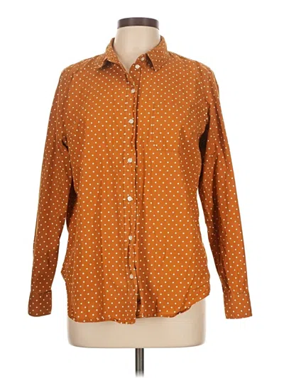 Pre-owned Old Navy Long Sleeve Button Down Shirt In Orange