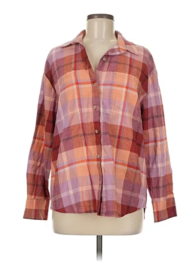 Pre-owned Old Navy Long Sleeve Button Down Shirt In Orange