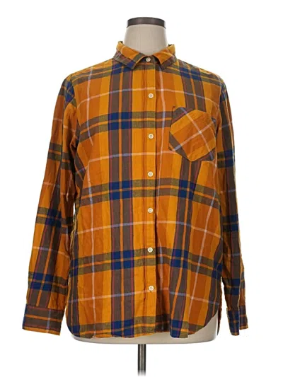Pre-owned Old Navy Long Sleeve Button Down Shirt In Orange
