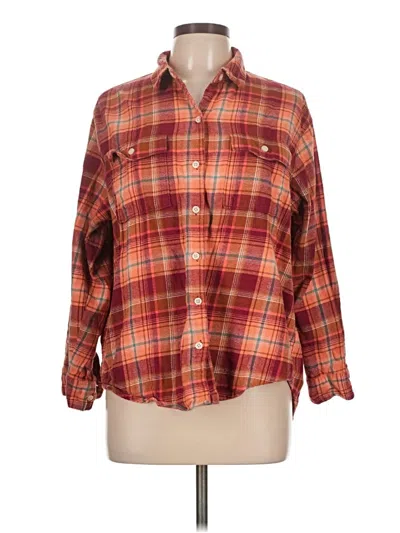 Pre-owned Old Navy Long Sleeve Button Down Shirt In Orange