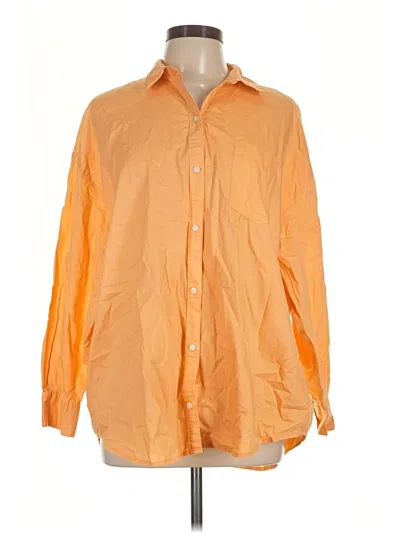 Pre-owned Old Navy Long Sleeve Button Down Shirt In Orange