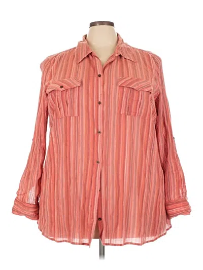 Pre-owned Old Navy Long Sleeve Button Down Shirt In Orange