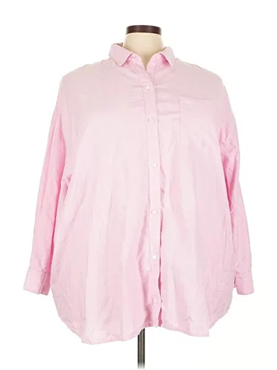 Pre-owned Old Navy Long Sleeve Button Down Shirt In Pink