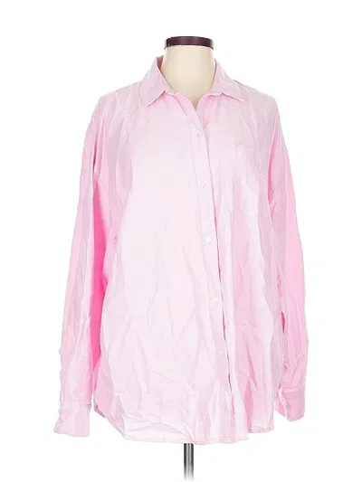 Pre-owned Old Navy Long Sleeve Button Down Shirt In Pink