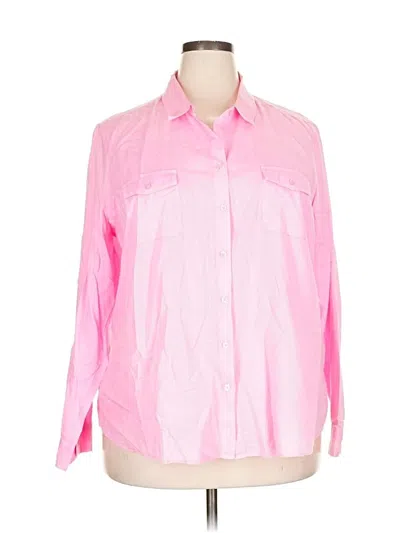 Pre-owned Old Navy Long Sleeve Button Down Shirt In Pink