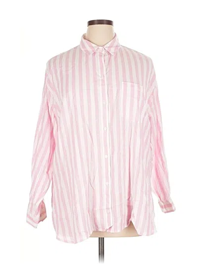 Old Navy Long Sleeve Button Down Shirt In Pink