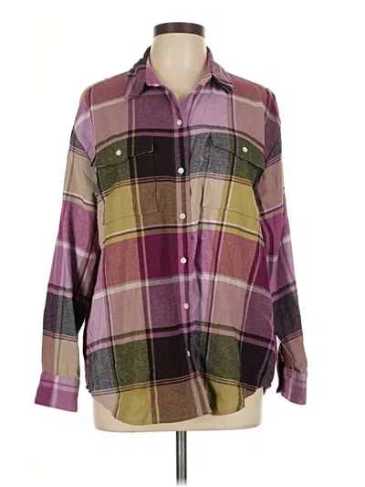 Pre-owned Old Navy Long Sleeve Button Down Shirt In Purple