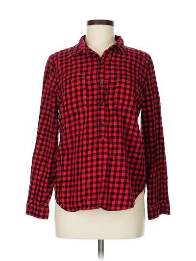 Pre-owned Old Navy Long Sleeve Button Down Shirt In Red
