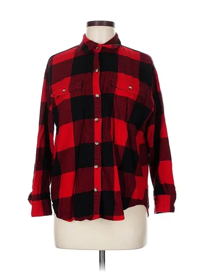 Pre-owned Old Navy Long Sleeve Button Down Shirt In Red