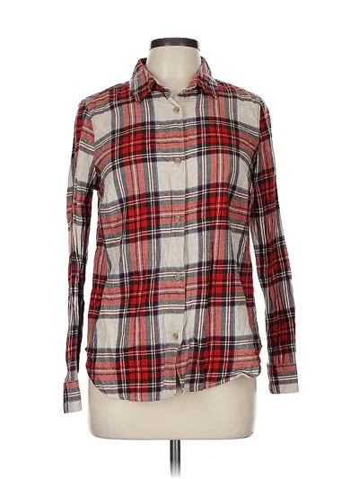 Pre-owned Old Navy Long Sleeve Button Down Shirt In Red