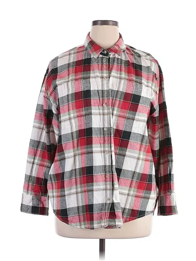 Pre-owned Old Navy Long Sleeve Button Down Shirt In Red