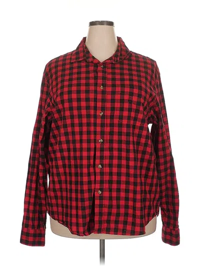 Pre-owned Old Navy Long Sleeve Button Down Shirt In Red