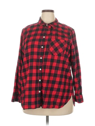 Pre-owned Old Navy Long Sleeve Button Down Shirt In Red