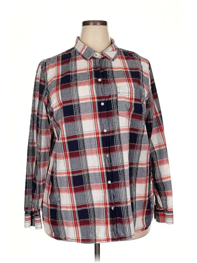 Pre-owned Old Navy Long Sleeve Button Down Shirt In Red