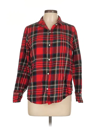 Pre-owned Old Navy Long Sleeve Button Down Shirt In Red