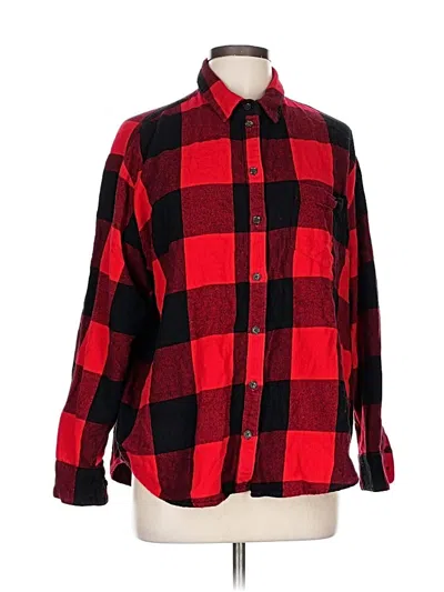 Pre-owned Old Navy Long Sleeve Button Down Shirt In Red