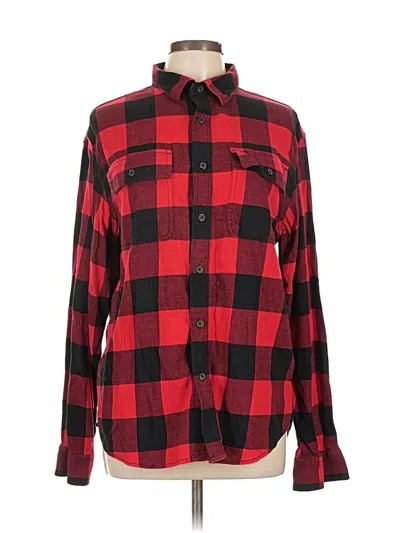 Pre-owned Old Navy Long Sleeve Button Down Shirt In Red
