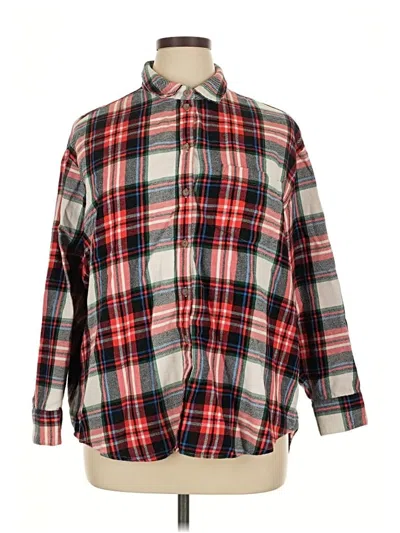 Pre-owned Old Navy Long Sleeve Button Down Shirt In Red