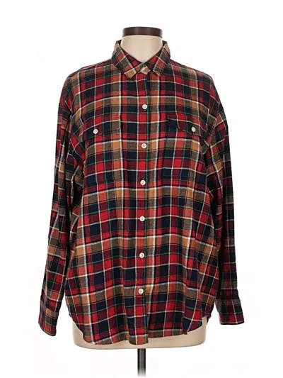 Pre-owned Old Navy Long Sleeve Button Down Shirt In Red