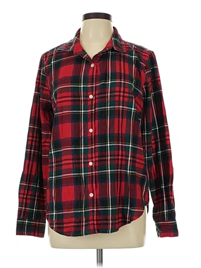Pre-owned Old Navy Long Sleeve Button Down Shirt In Red