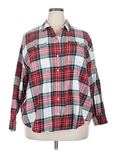 Pre-owned Old Navy Long Sleeve Button Down Shirt In Red