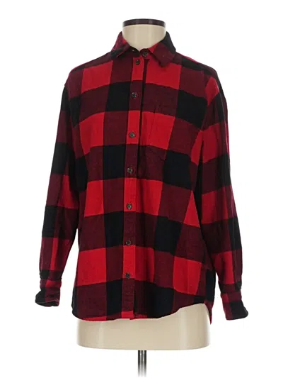 Pre-owned Old Navy Long Sleeve Button Down Shirt In Red