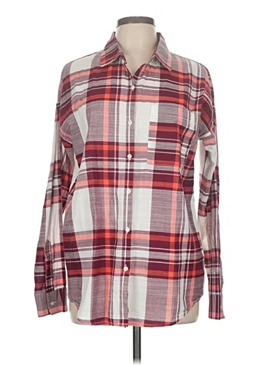 Pre-owned Old Navy Long Sleeve Button Down Shirt In Red