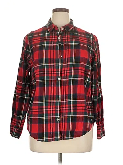 Pre-owned Old Navy Long Sleeve Button Down Shirt In Red