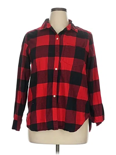 Pre-owned Old Navy Long Sleeve Button Down Shirt In Red