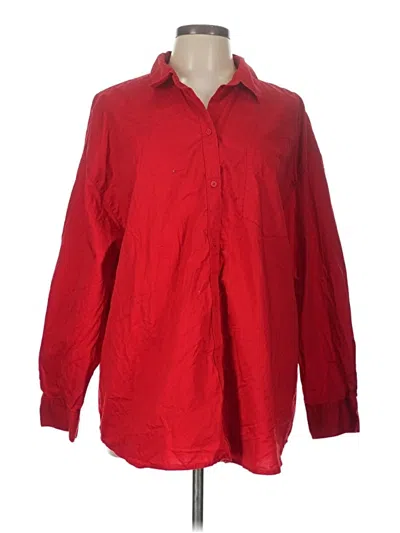 Pre-owned Old Navy Long Sleeve Button Down Shirt In Red