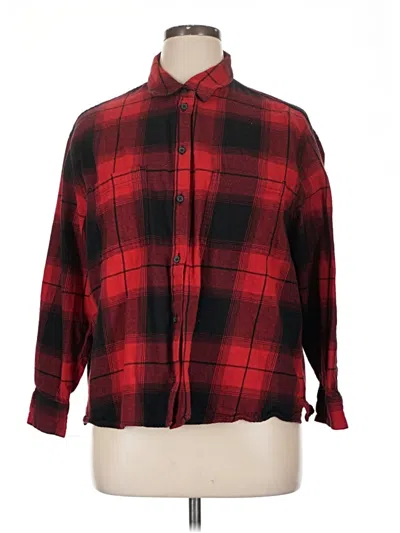 Pre-owned Old Navy Long Sleeve Button Down Shirt In Red