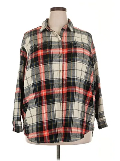 Pre-owned Old Navy Long Sleeve Button Down Shirt In Red