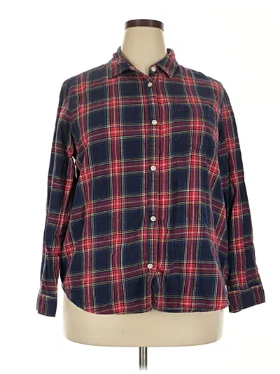 Pre-owned Old Navy Long Sleeve Button Down Shirt In Red