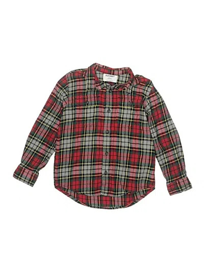 Pre-owned Old Navy Kids' Long Sleeve Button Down Shirt In Red