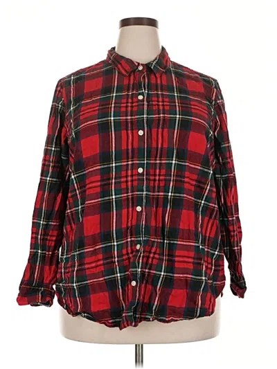 Pre-owned Old Navy Long Sleeve Button Down Shirt In Red