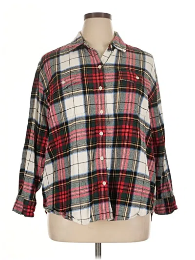 Pre-owned Old Navy Long Sleeve Button Down Shirt In Red