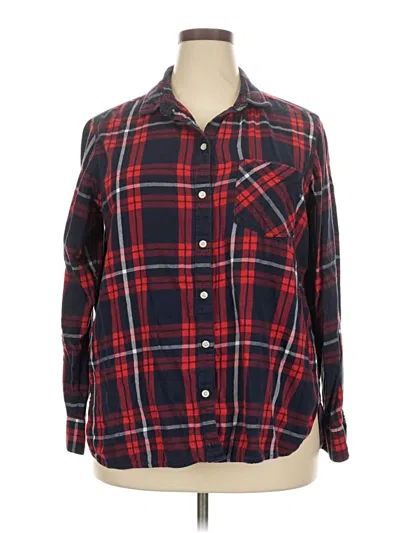 Pre-owned Old Navy Long Sleeve Button Down Shirt In Red