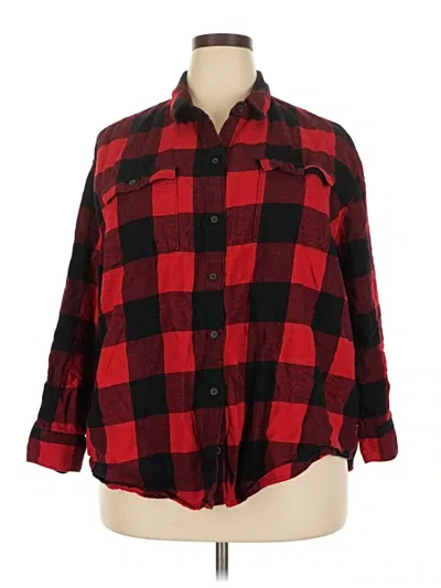 Pre-owned Old Navy Long Sleeve Button Down Shirt In Red
